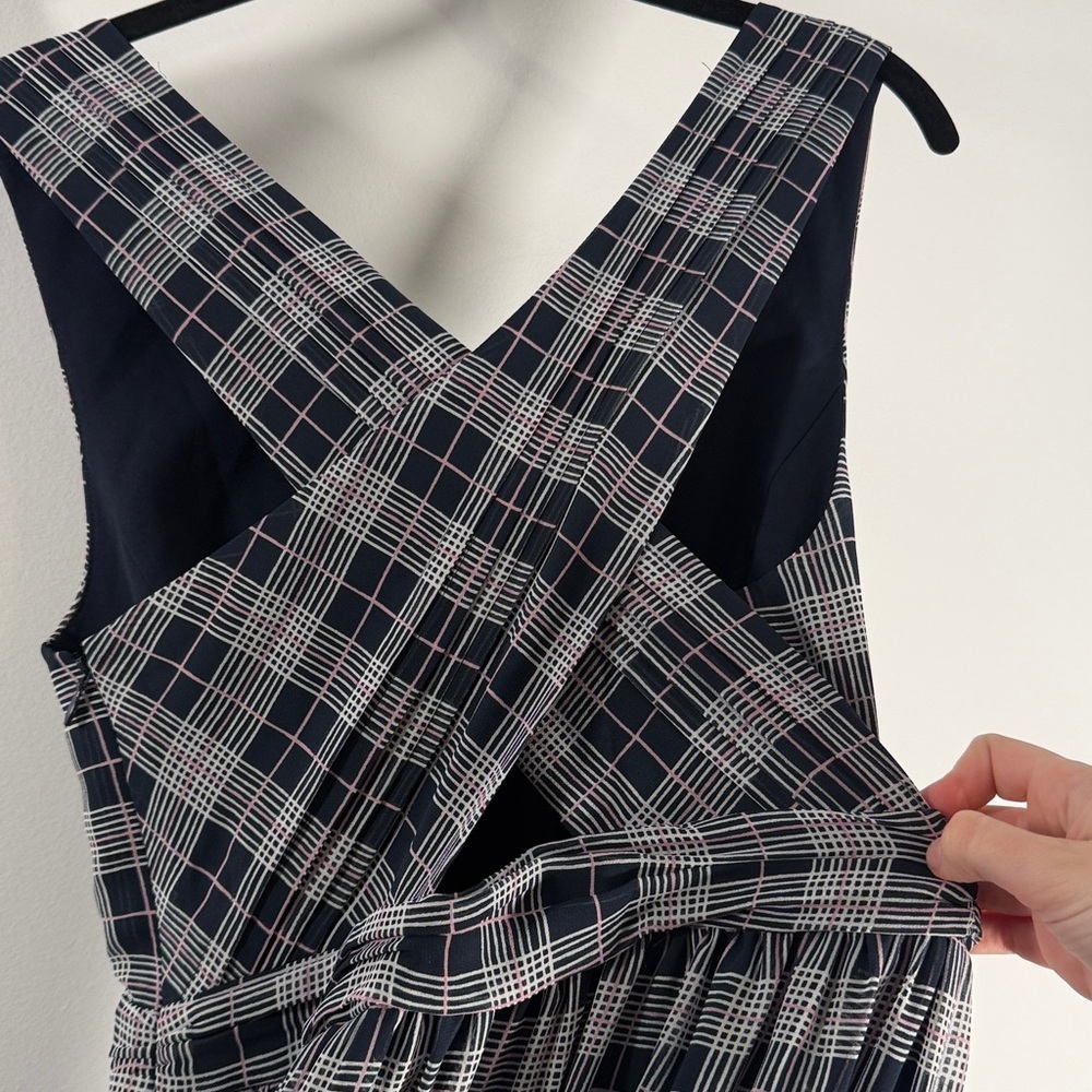 NWT Club Monaco Plaid Cross-Back Dress - Picture 7 of 11